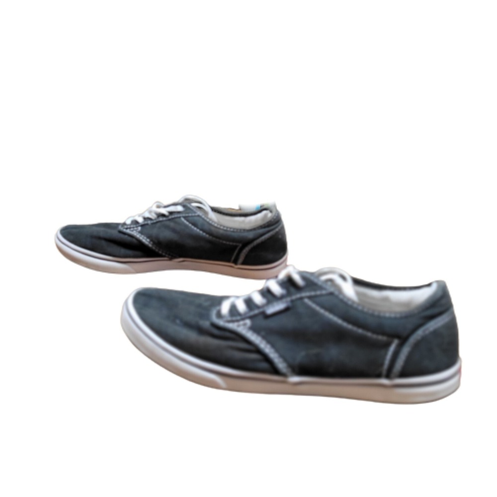 Vans Atwood Low‎ Black Canvas Sneakers Womens Low Top Skate Shoes Black White - Picture 3 of 7